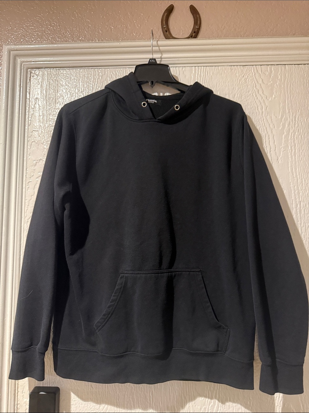 RSQ Black Pullover Hoodie with Kangaroo Pocket